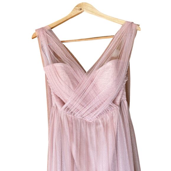 Jenny Yoo Formal Dress Gown SZ 10 Nude Blush Convertible "Annabelle" Tulle - Picture 4 of 12